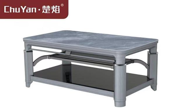 尊龙官方高端升降茶几电暖桌 茶几智能升降电器L23-莫尼浅灰[高脚固定中层]