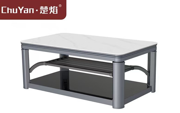 尊龙官方高端升降茶几电暖桌 茶几智能升降电器T23-1-爵士白[固定中层]