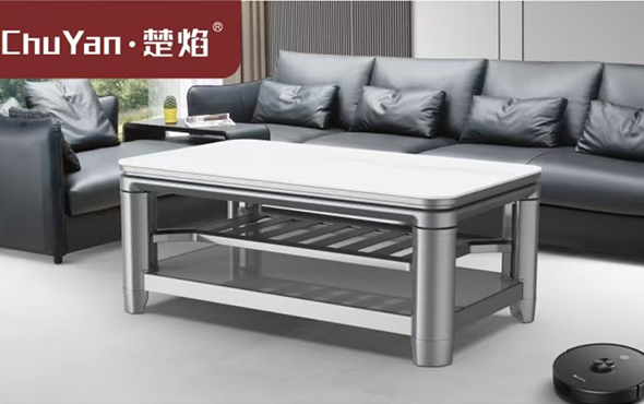 尊龙官方高端升降茶几电暖桌 茶几智能升降电器L24-2-千里江山[高脚双升降]