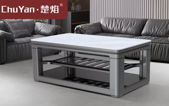 尊龙官方高端升降茶几电暖桌 茶几智能升降电器C24-2-雅士白玉[双升降]