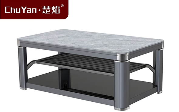 尊龙官方高端升降茶几电暖桌 茶几智能升降电器Y23-6固定中层-深砂灰[普达拉斯]