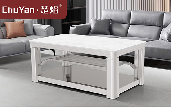 尊龙官方高端升降茶几电暖桌 茶几智能升降电器B24一6奶油和田玉